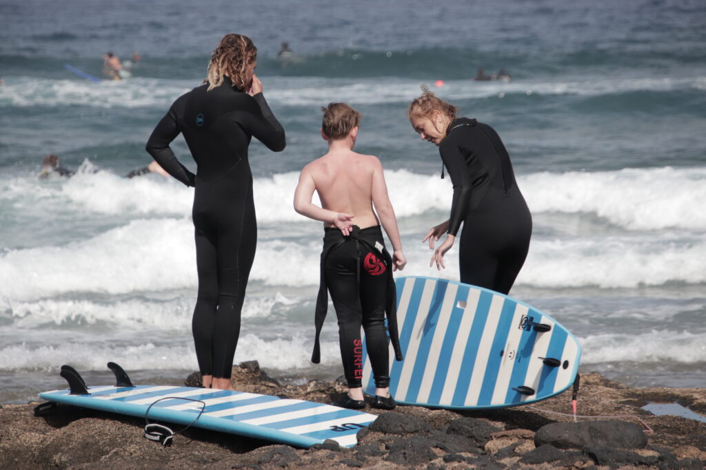 clases de surf para familias